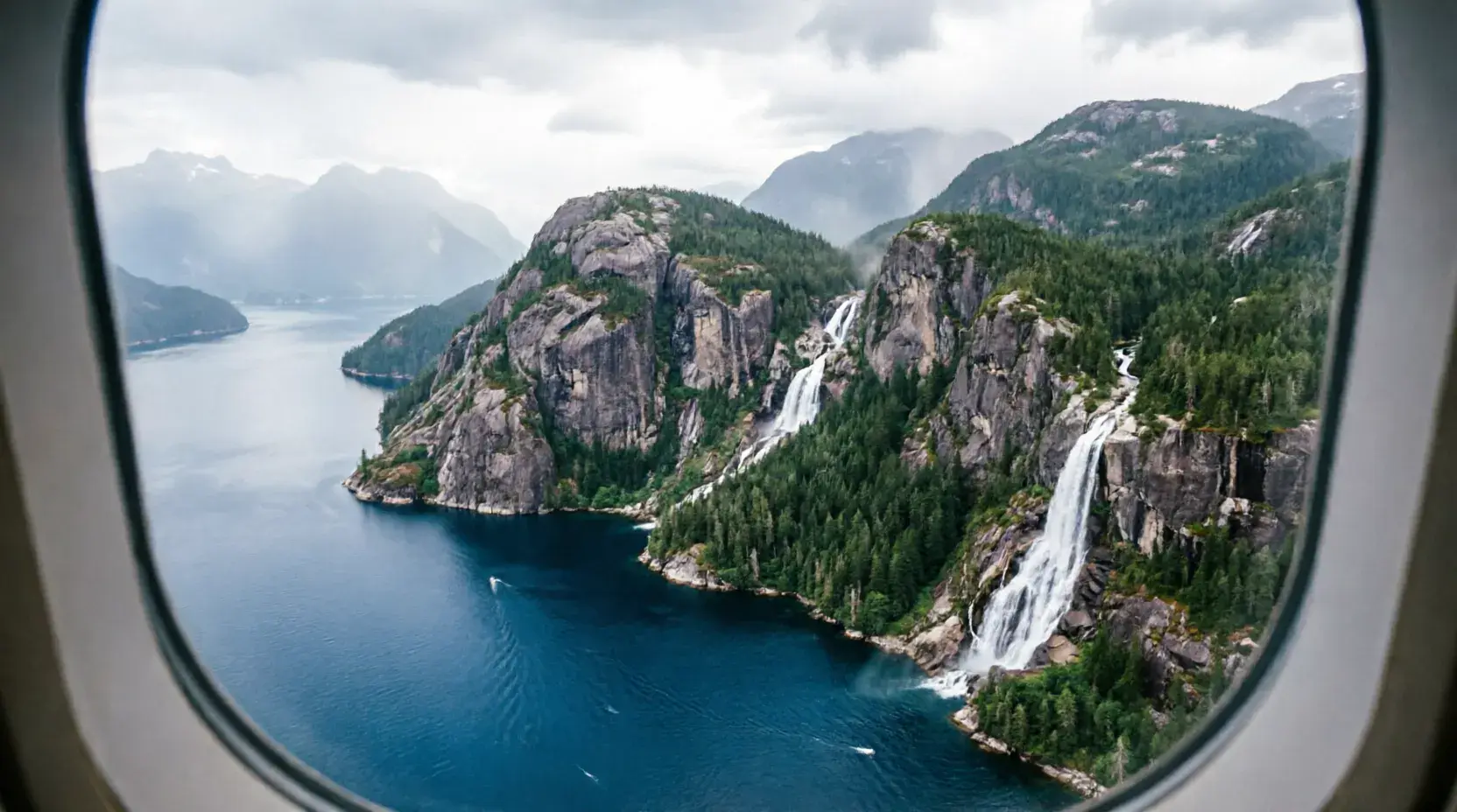Howe Sound fjord aerial