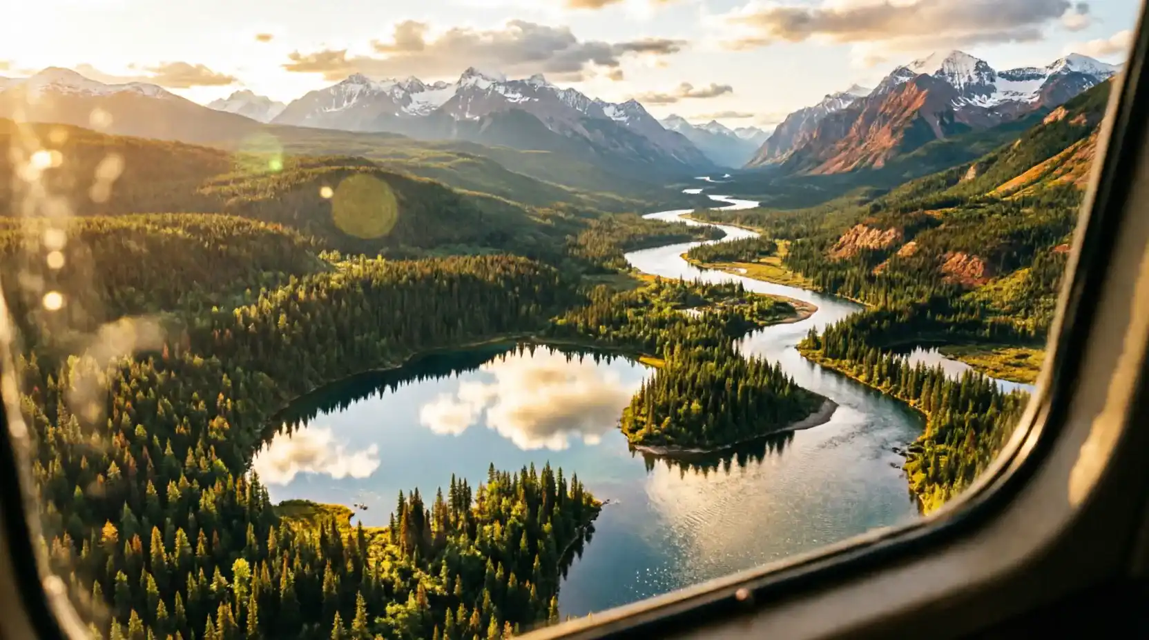 Sunset over Canadian wilderness